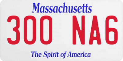 MA license plate 300NA6