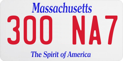 MA license plate 300NA7