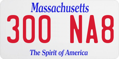 MA license plate 300NA8