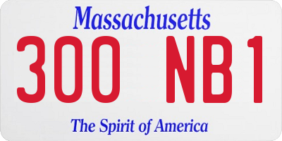 MA license plate 300NB1
