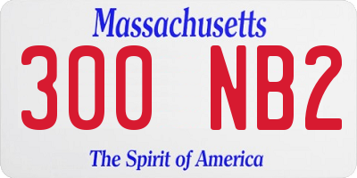 MA license plate 300NB2