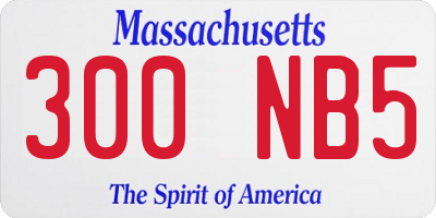 MA license plate 300NB5