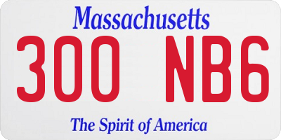 MA license plate 300NB6
