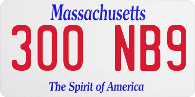 MA license plate 300NB9