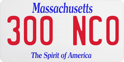 MA license plate 300NC0