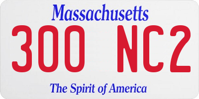 MA license plate 300NC2