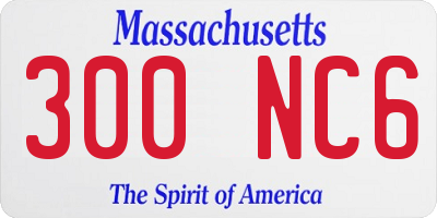 MA license plate 300NC6