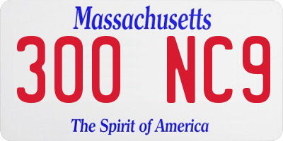 MA license plate 300NC9