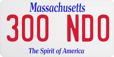 MA license plate 300ND0
