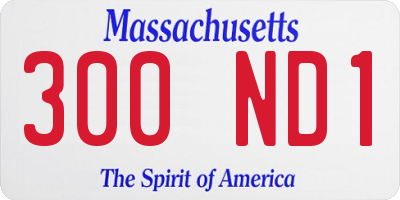MA license plate 300ND1