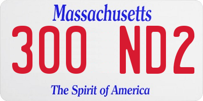 MA license plate 300ND2