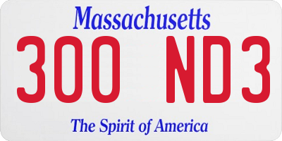 MA license plate 300ND3