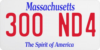 MA license plate 300ND4