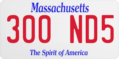 MA license plate 300ND5