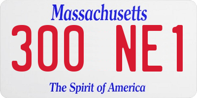 MA license plate 300NE1