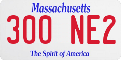 MA license plate 300NE2