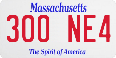 MA license plate 300NE4