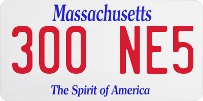 MA license plate 300NE5