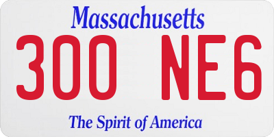 MA license plate 300NE6
