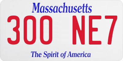 MA license plate 300NE7
