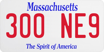 MA license plate 300NE9
