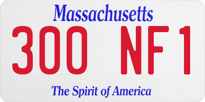 MA license plate 300NF1