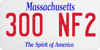 MA license plate 300NF2