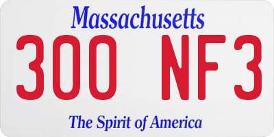 MA license plate 300NF3