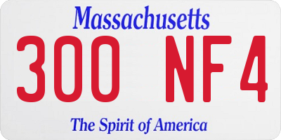 MA license plate 300NF4