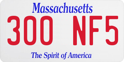 MA license plate 300NF5