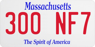 MA license plate 300NF7