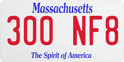 MA license plate 300NF8