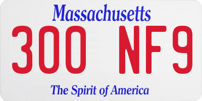 MA license plate 300NF9