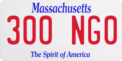 MA license plate 300NG0