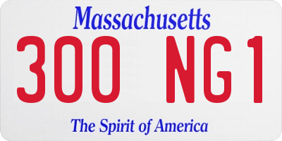 MA license plate 300NG1
