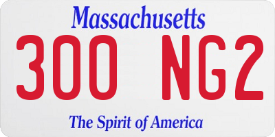 MA license plate 300NG2