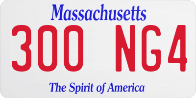 MA license plate 300NG4