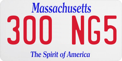 MA license plate 300NG5