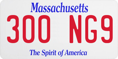 MA license plate 300NG9