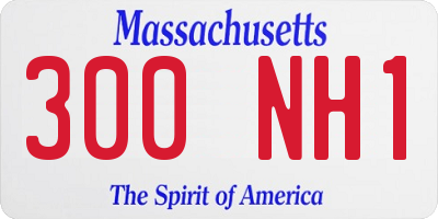 MA license plate 300NH1