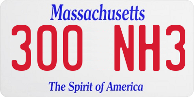 MA license plate 300NH3