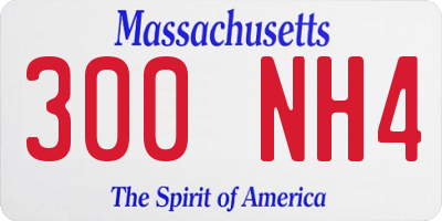 MA license plate 300NH4