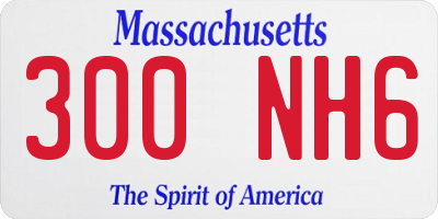 MA license plate 300NH6