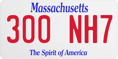 MA license plate 300NH7