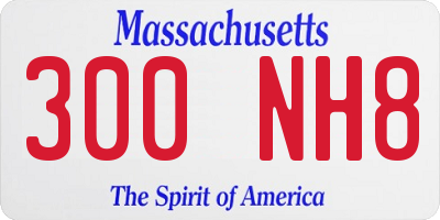 MA license plate 300NH8