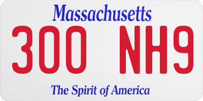 MA license plate 300NH9