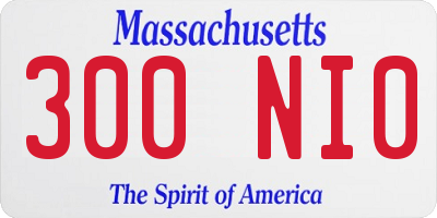 MA license plate 300NI0