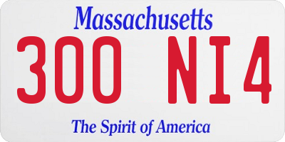 MA license plate 300NI4