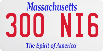 MA license plate 300NI6