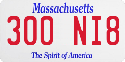 MA license plate 300NI8